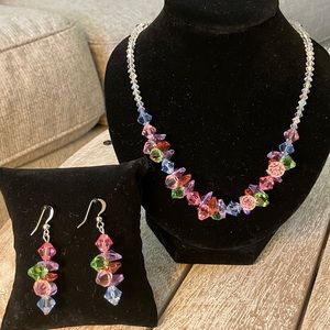 Austrian Crystal Necklace and Earring Jewelry Set